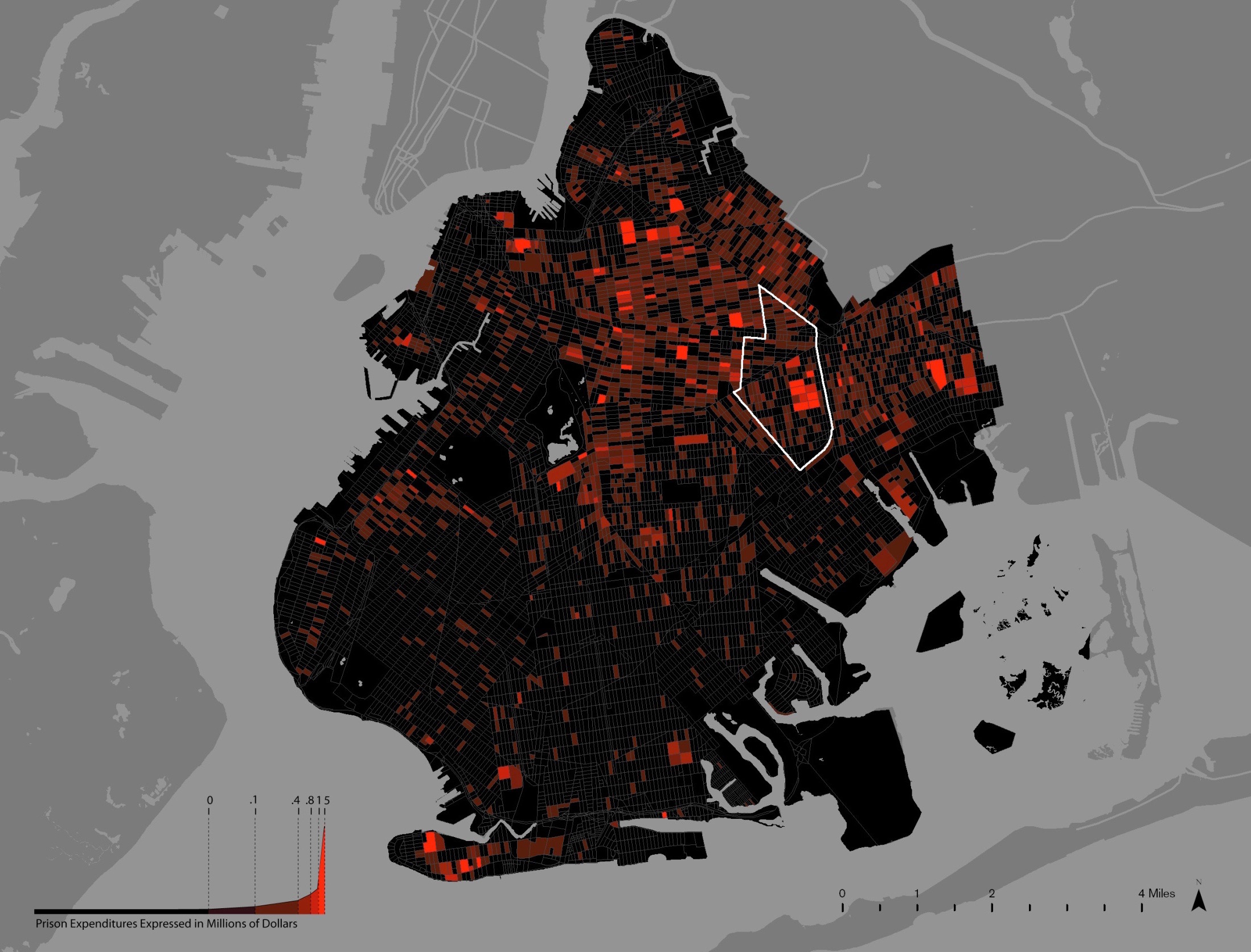 Community District 16 has 3.5% of Brooklyn's population but 8.5% of its prision admissions.