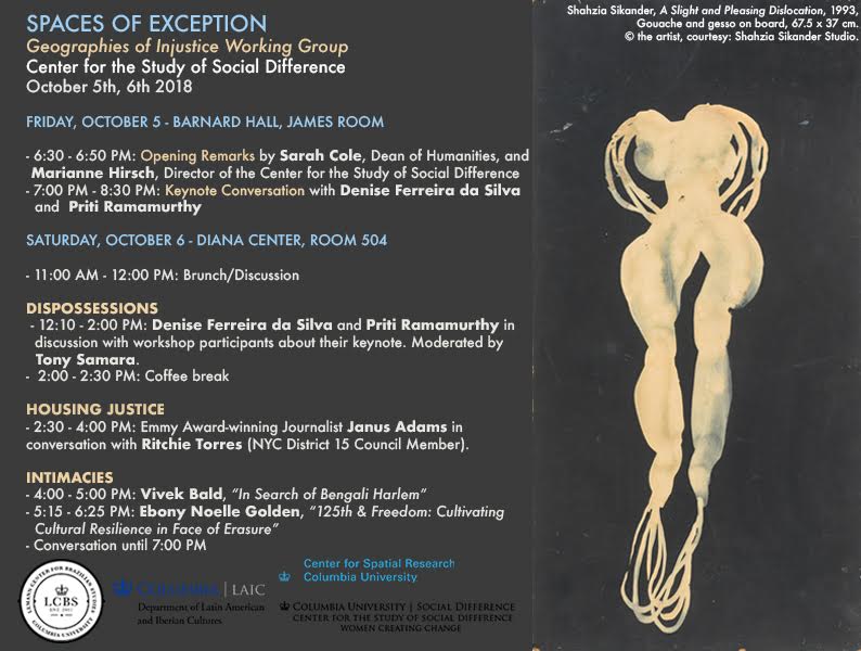 Spaces of Exception Poster and Schedule