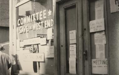 Photograph of the West End by Herbert Gans, c. 1957. Herbert Gans papers, 1944–2004, Columbia University Rare Book & Manuscript Library.