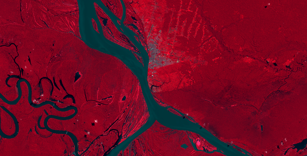 Tutorial example, creating a false composite from satellite imagery, Center for Spatial Research