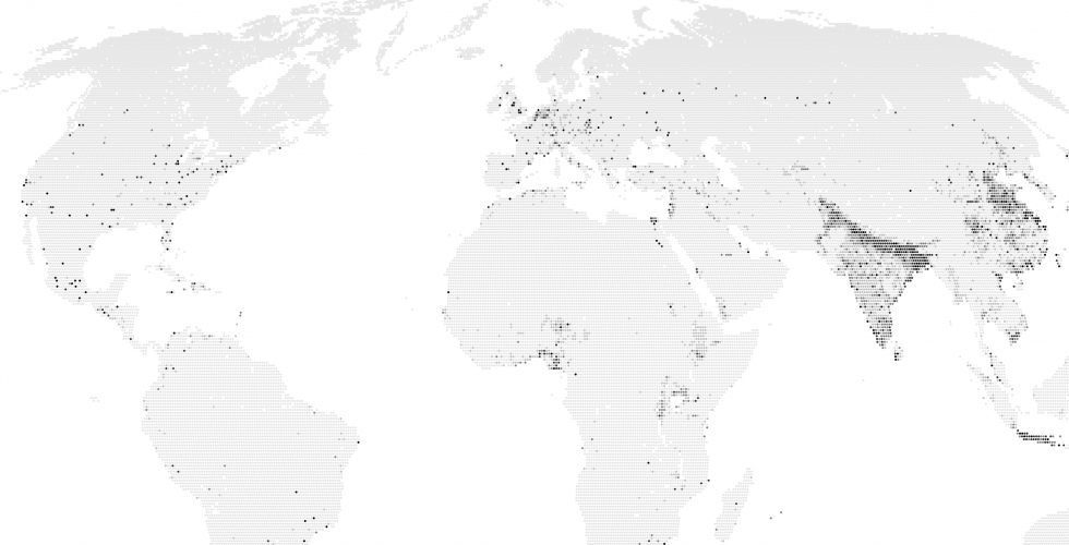 Tutorial example, mapping the gridded population of the world, Center for Spatial Research`